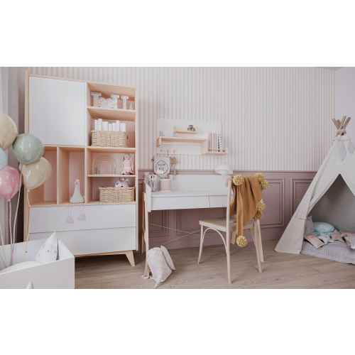 Alpaka Kaia Kids Bookcase with Storage, White & Oak Effect, 100x44.5x190cm