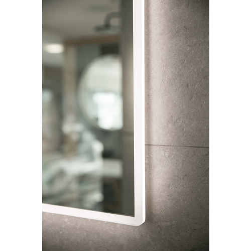 Aruvo Arled Rectangle LED Acrylic Frame Bathroom Mirror with Demister 900mm