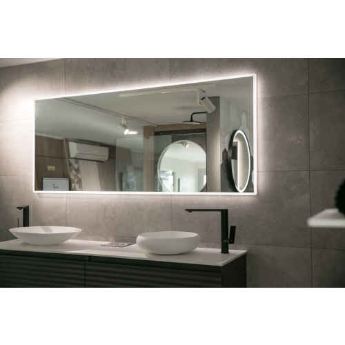 Aruvo ArledRectangle LED Acrylic Frame Bathroom Mirror with Demister 1800mm