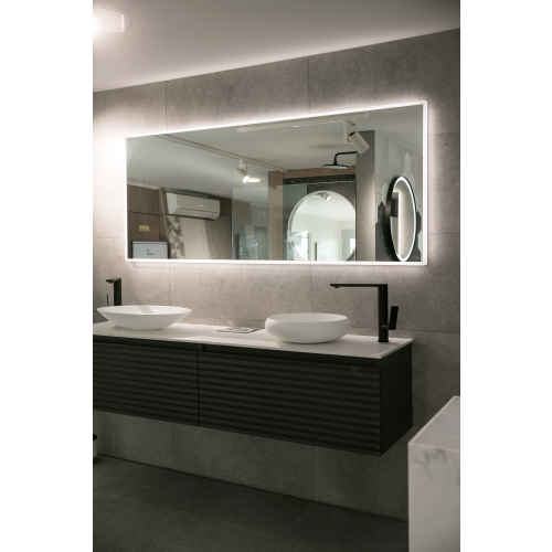 Aruvo ArledRectangle LED Acrylic Frame Bathroom Mirror with Demister 1800mm