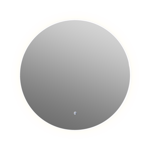 Aruvo Arled Round LED Acrylic Frame Bathroom Mirror with Demister 900mm