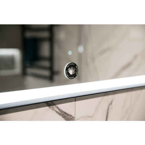 Aruvo Frled Rectangle Black Metal Frame LED Bathroom Mirror 900mm