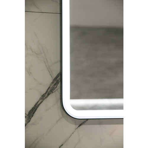 Aruvo Frled Rectangle Black Metal Frame LED Bathroom Mirror 900mm