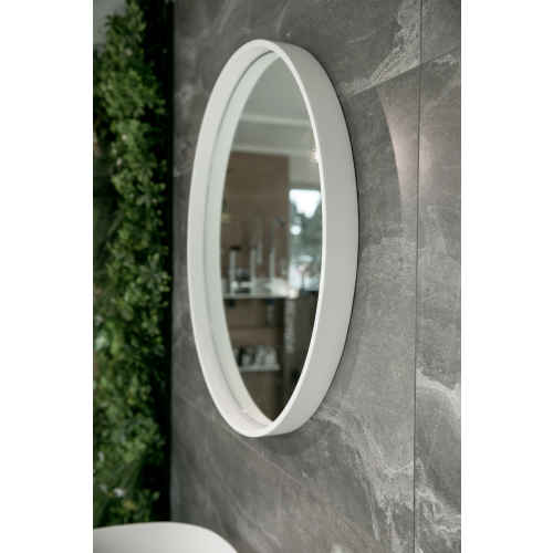 Aruvo Cstone Round Composite Stone Bathroom Mirror White 700mm