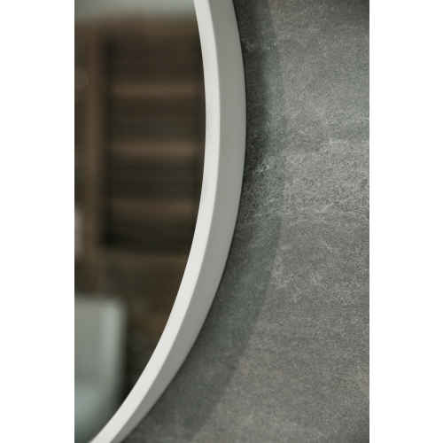 Aruvo Cstone Round Composite Stone Bathroom Mirror White 700mm