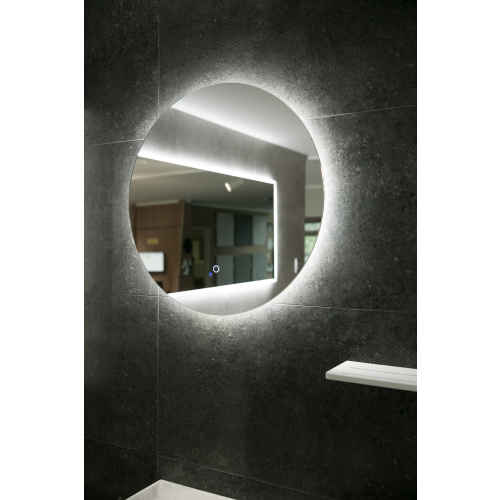 Aruvo Nfled Round Frameless Bathroom Mirror with LED 650mm