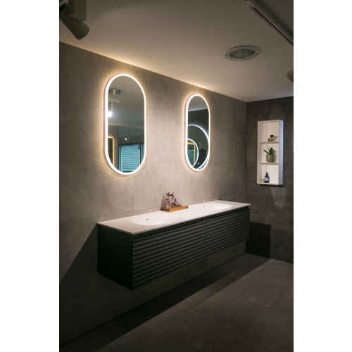 Aruvo Arled Oval Acrylic Framed LED Mirror, 900mm