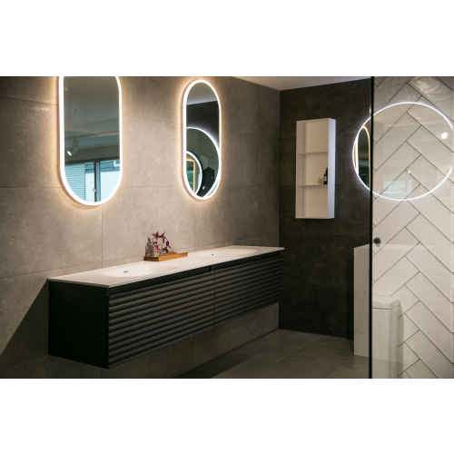 Aruvo Arled Oval Acrylic Framed LED Mirror, 900mm