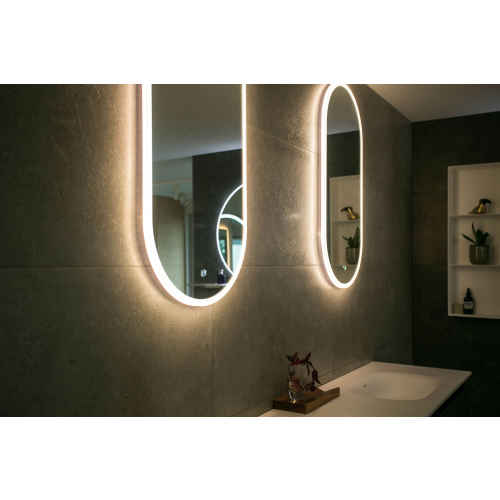 Aruvo Arled Oval Acrylic Framed LED Mirror, 900mm