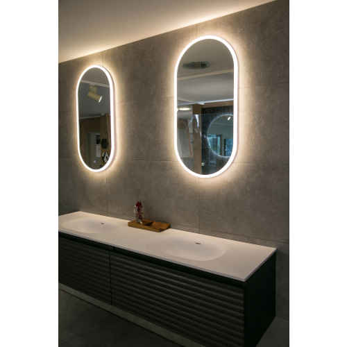 Aruvo Arled Oval Acrylic Framed LED Mirror, 900mm