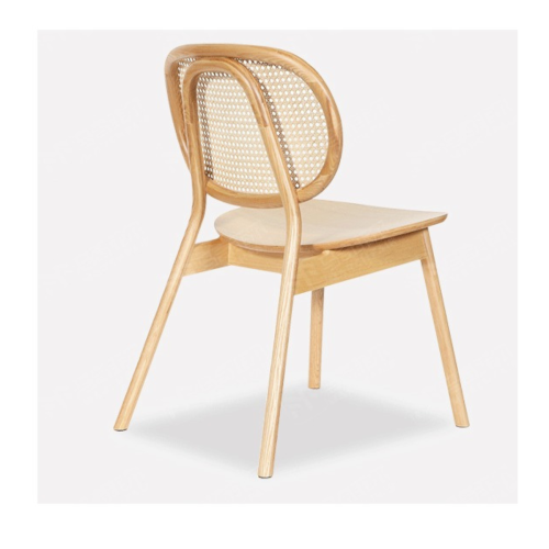 BohoBoho Costa Solid Wood & Rattan Dining Chair, Natural, Set of 2