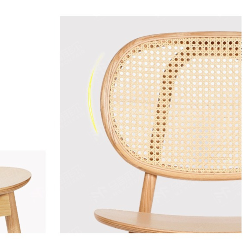 BohoBoho Costa Solid Wood & Rattan Dining Chair, Natural, Set of 2