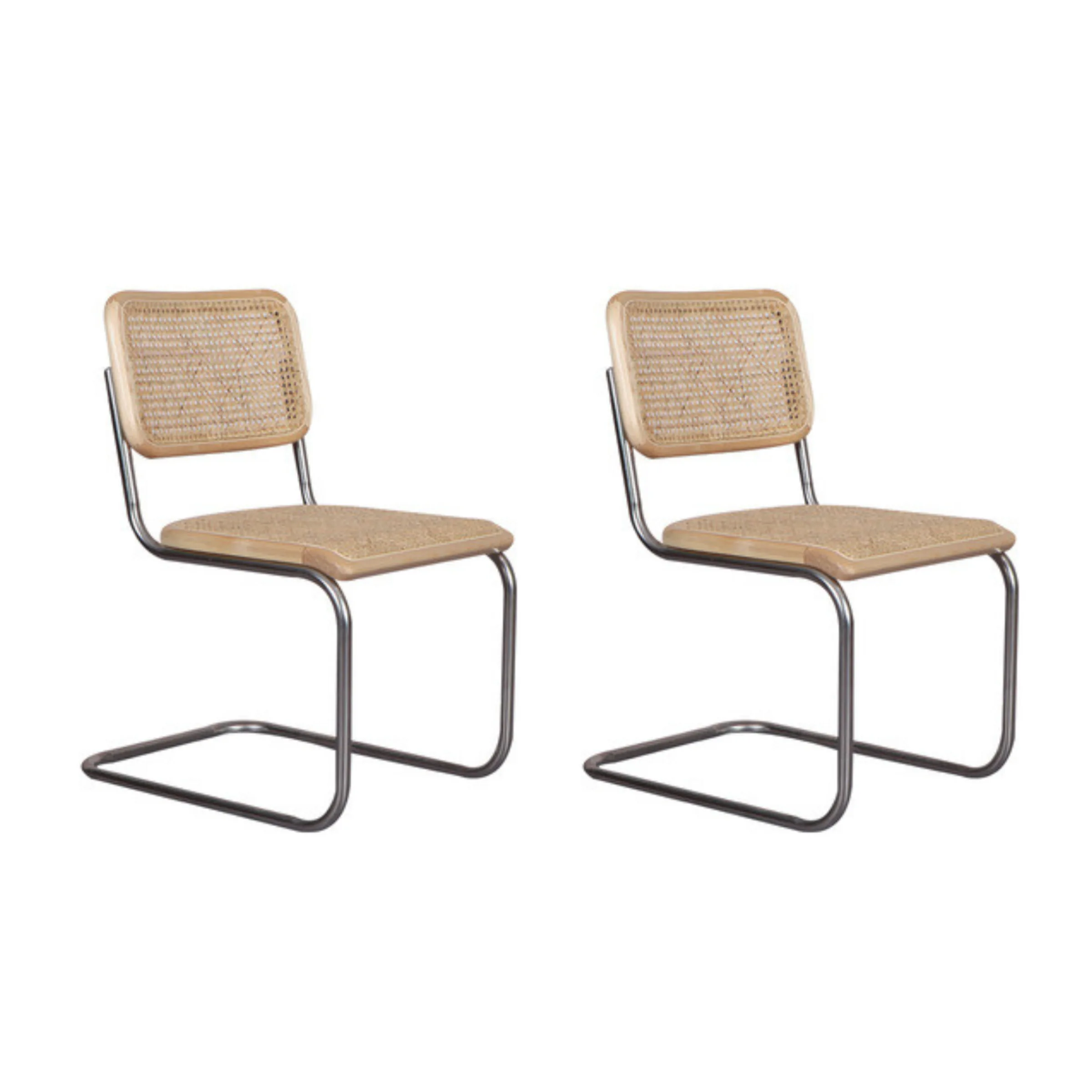 BohoBoho Gronadal Cantilever Chair, Natural, Set of 2