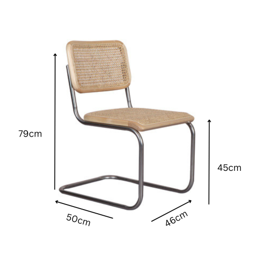 BohoBoho Gronadal Cantilever Chair, Natural, Set of 2