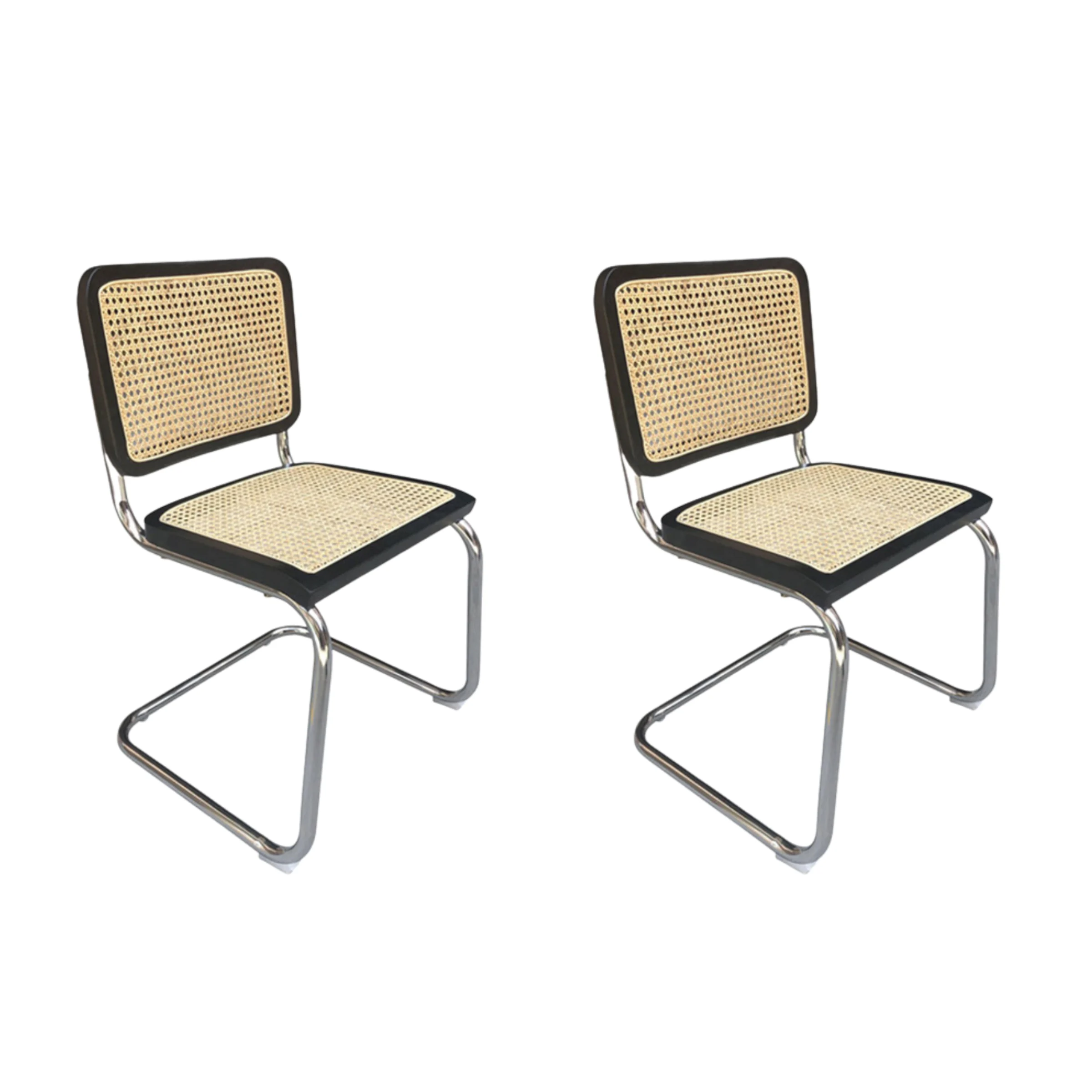 BohoBoho Gronadal Cantilever Chair, Black, 46x50x79cm, Set of 2