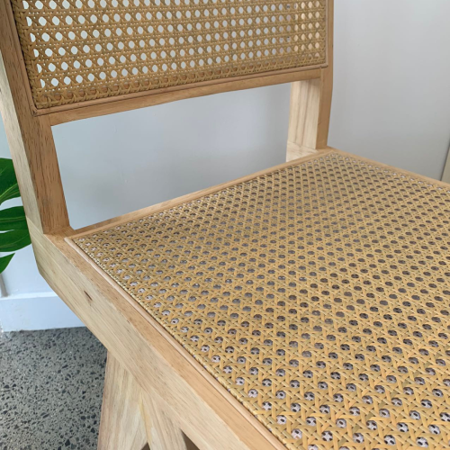 BohoBoho Rota Solid Wood & Rattan Dining Chair, Oak, Set of 2