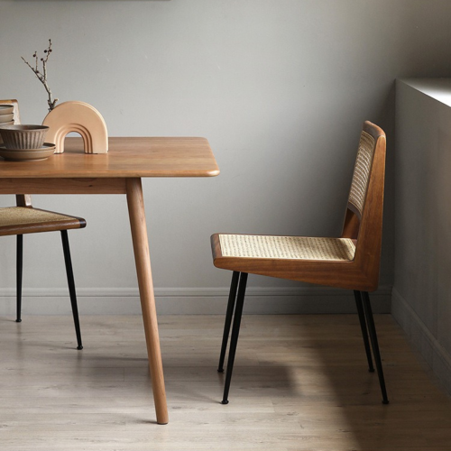 BohoBoho Monte Iron Wood Dining Chair, Walnut, Set of 2