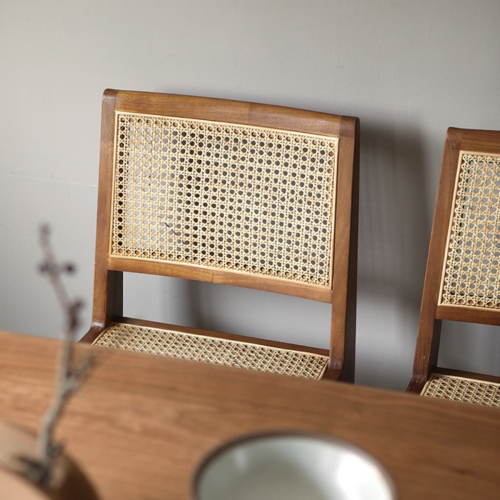BohoBoho Monte Iron Wood Dining Chair, Walnut, Set of 2