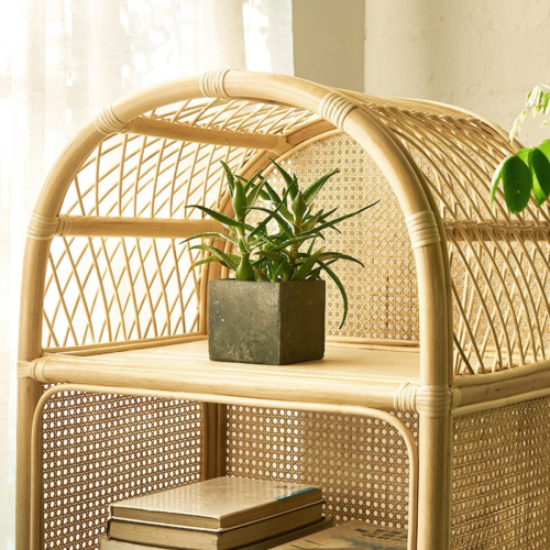 BohoBoho Ortu Rattan Shelving Unit, Natural, 65x45x100cm