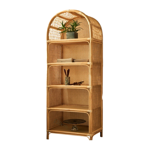 BohoBoho Ortu Rattan Shelving Unit, Natural, 65x45x170cm