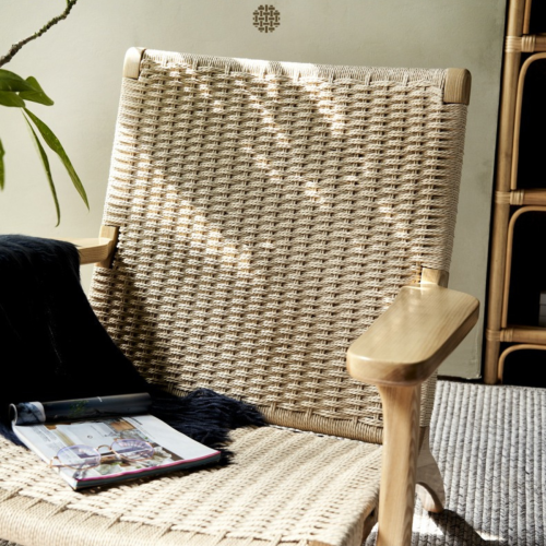 BohoBoho Verus Solid Wood & Rattan Lounge Chair