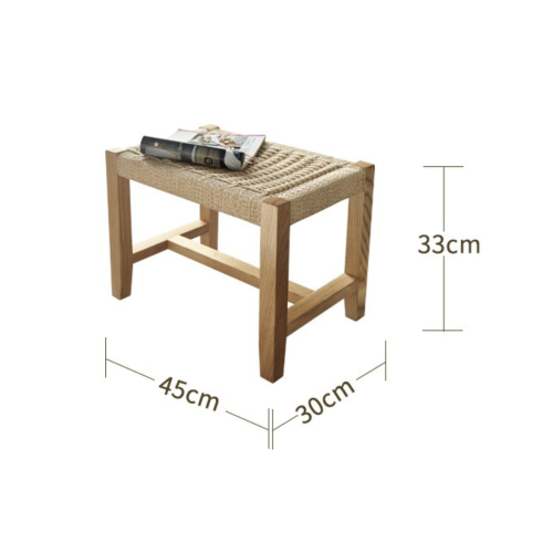 BohoBoho Verus Solid Wood & Rattan Foot Stool, Natural