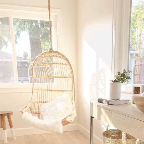 BohoBoho Ortu Rattan Hanging Chair without Stand, Natural