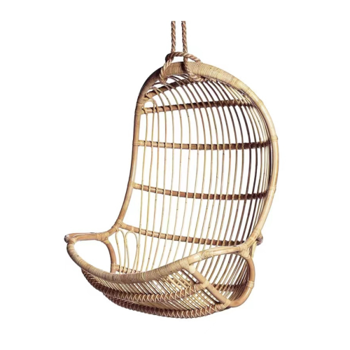 BohoBoho Ortu Rattan Hanging Chair with Stand, Natural, 75x75x110cm