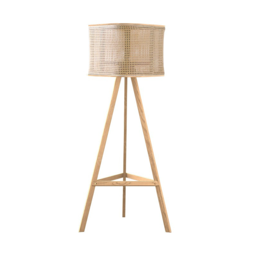 BohoBoho Tranquilo Solid Wood & Rattan Floor Lamp, Natural, 70x70x160cm