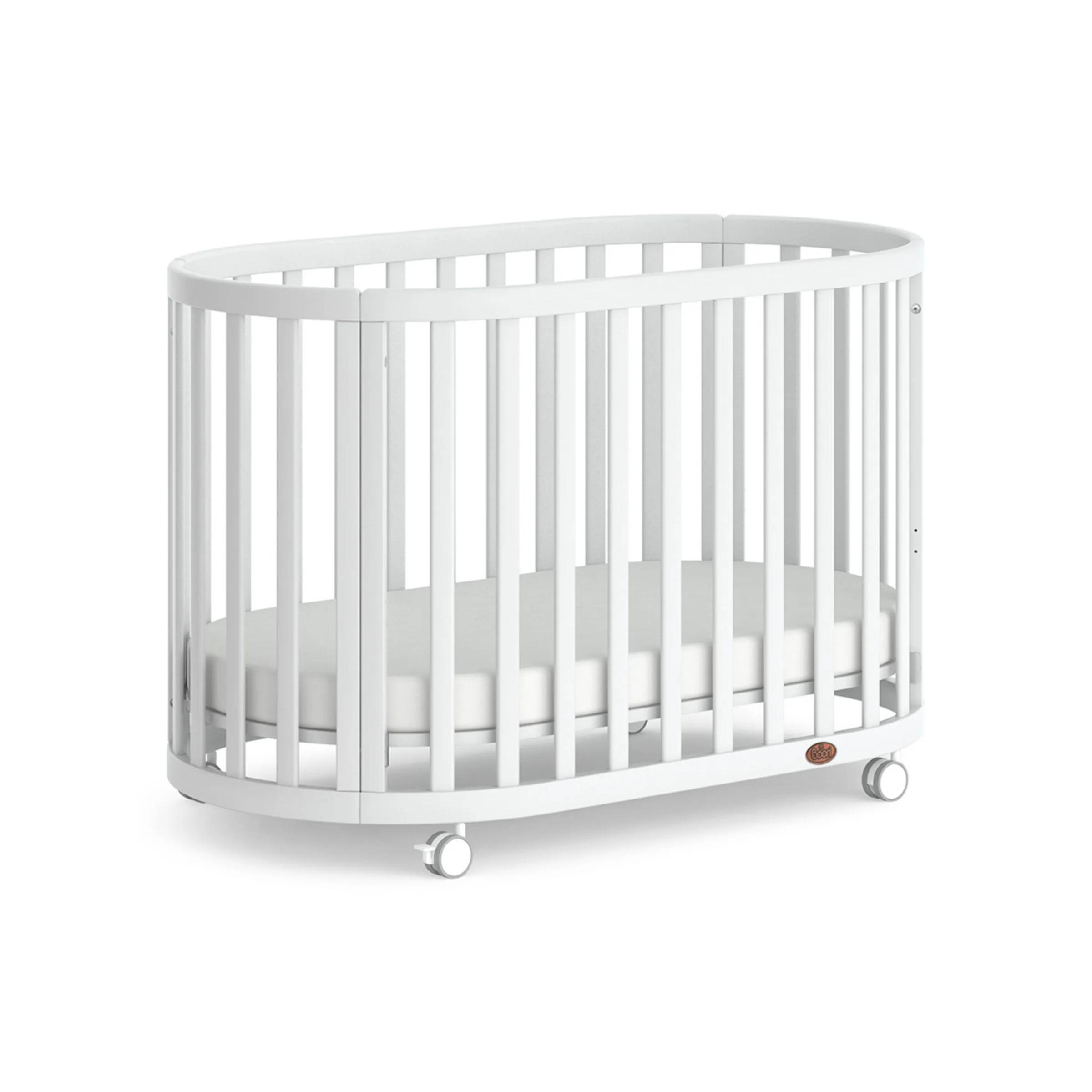 Boori Eden Kids Oval Cot V22 - Beech Wood, Barley White