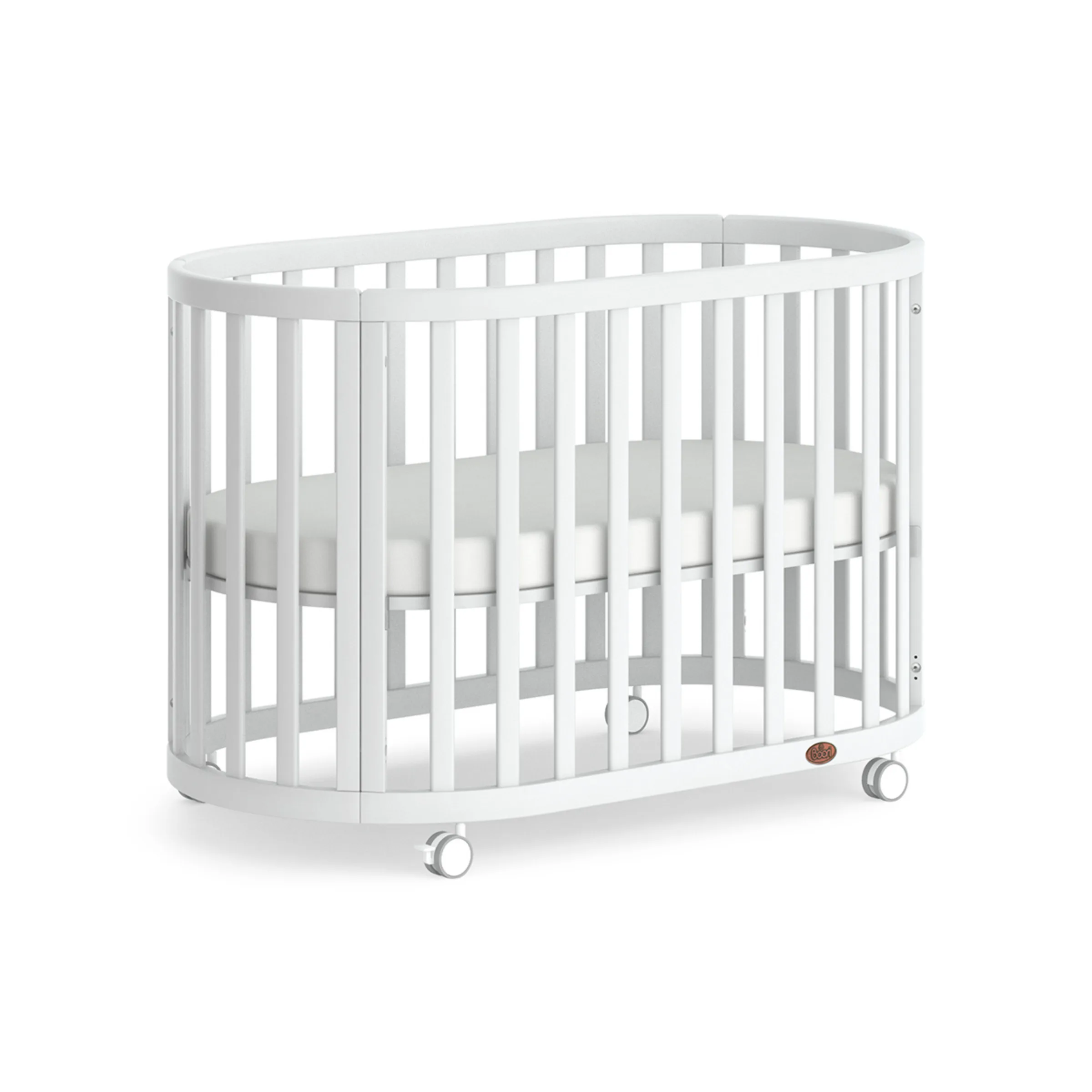 Boori Eden Kids Oval Cot V22 - Beech Wood, Barley White