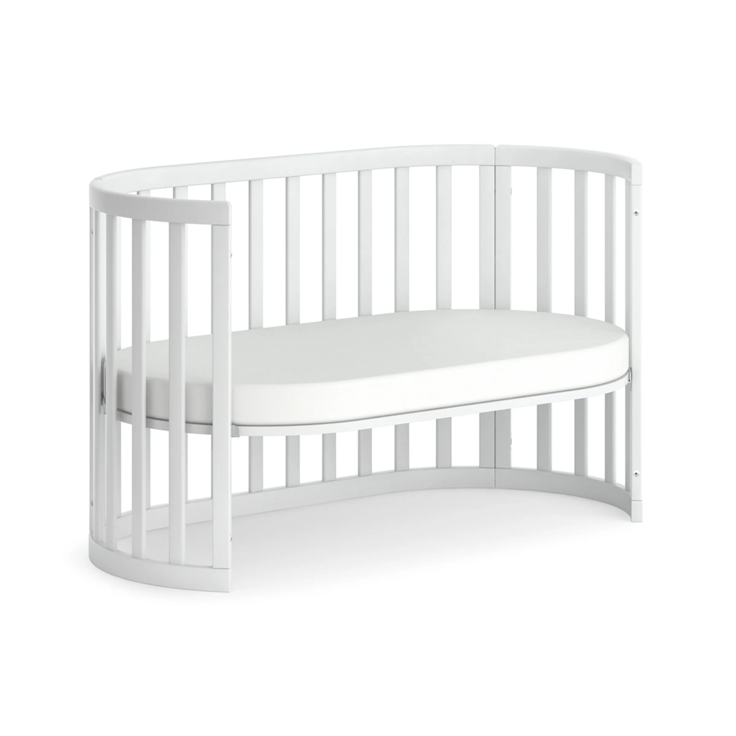 Boori Eden Kids Oval Cot V22 - Beech Wood, Barley White