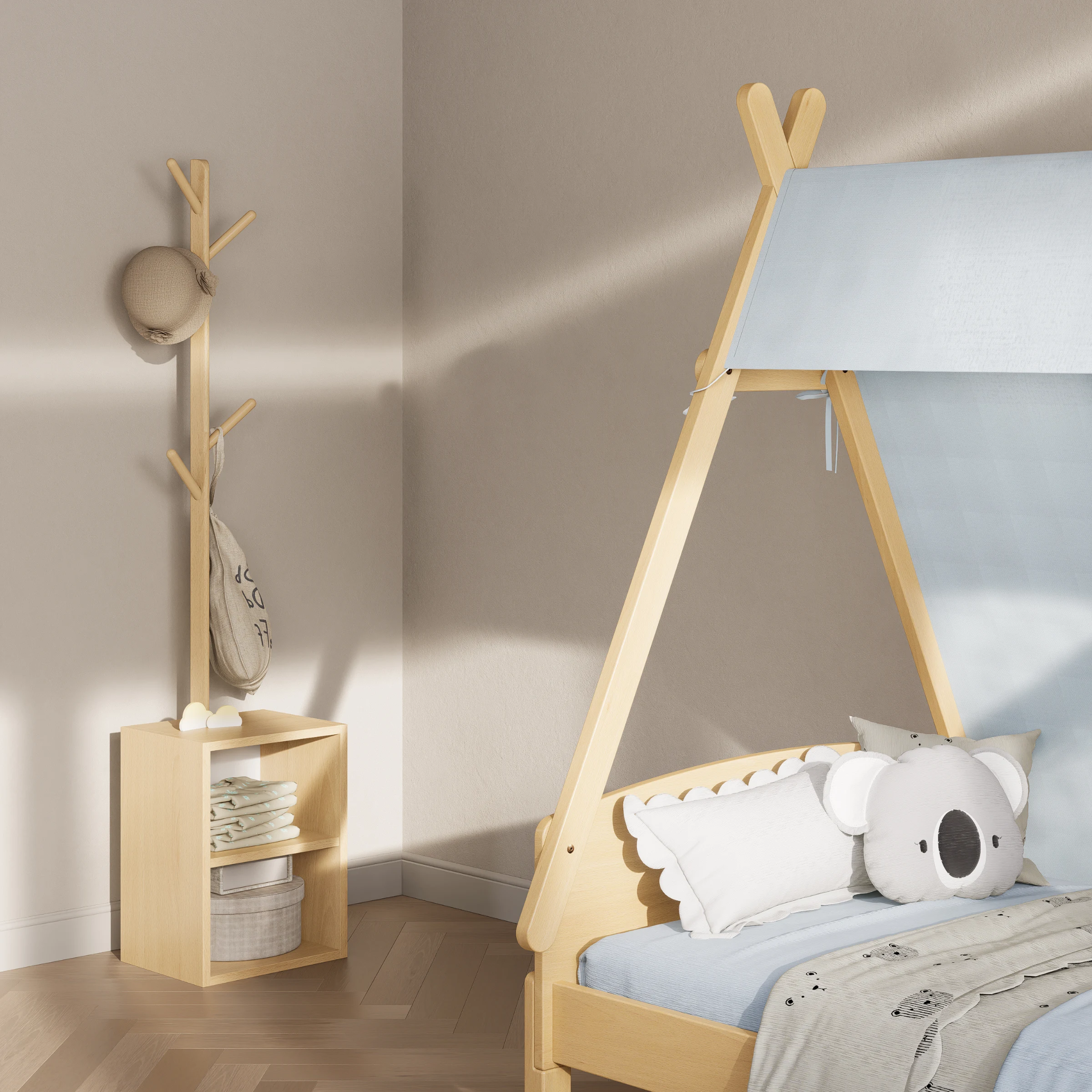 Boori Modular Kids Clothing Rack, Beech