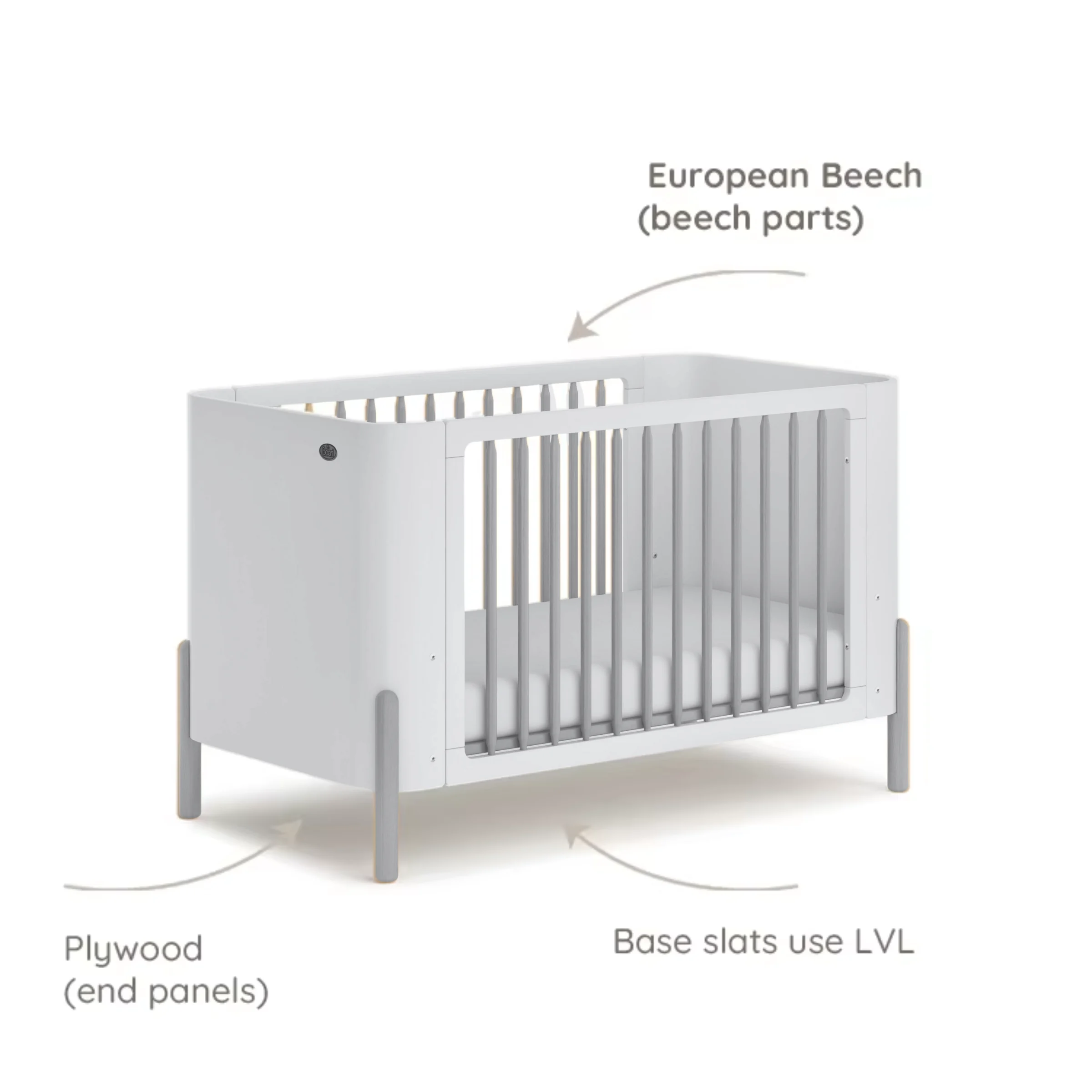 Boori Nova Kids Baby Cot, Barley and Beech
