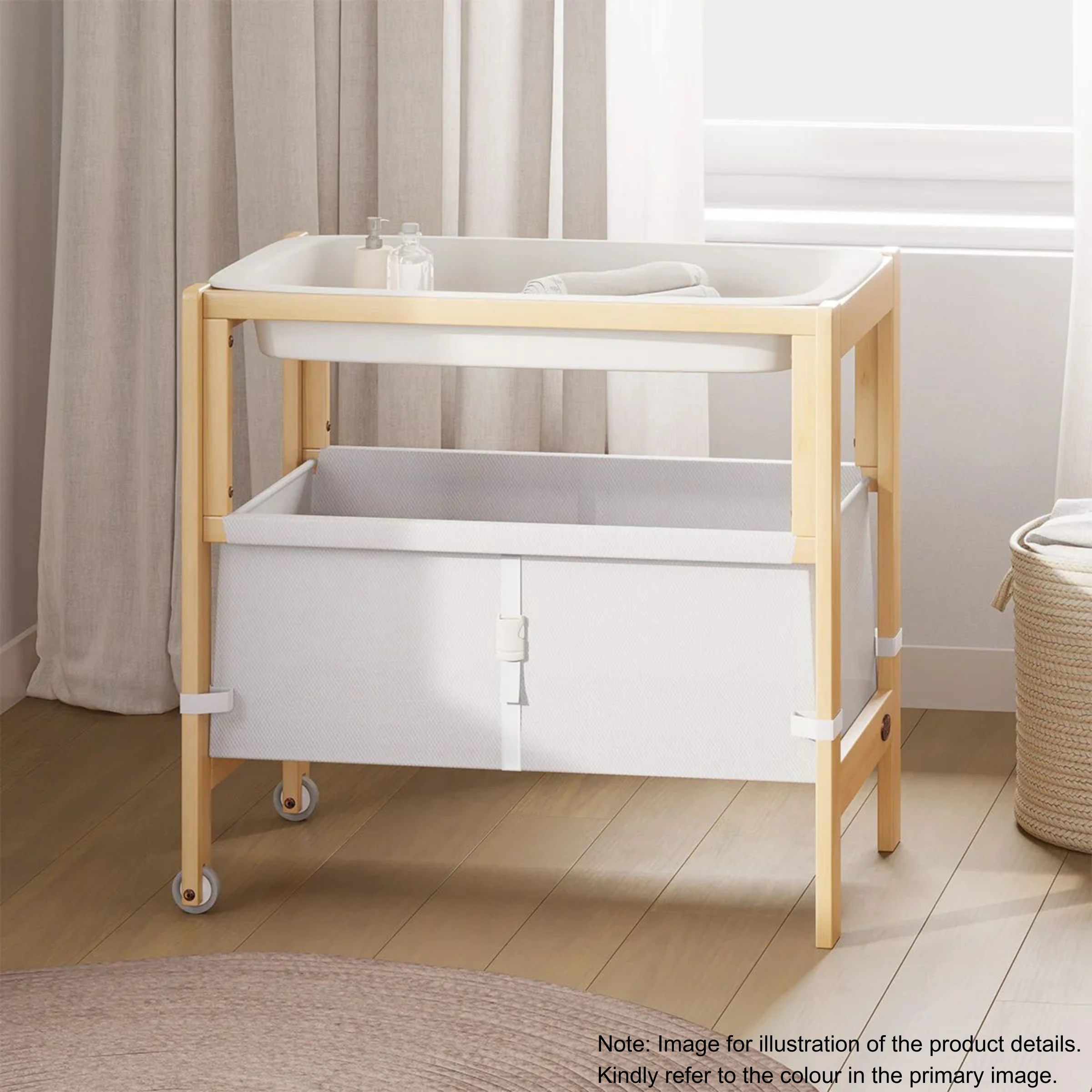 Boori Tidy Kids Bassinet/Change Table - 2 in 1, Barley White