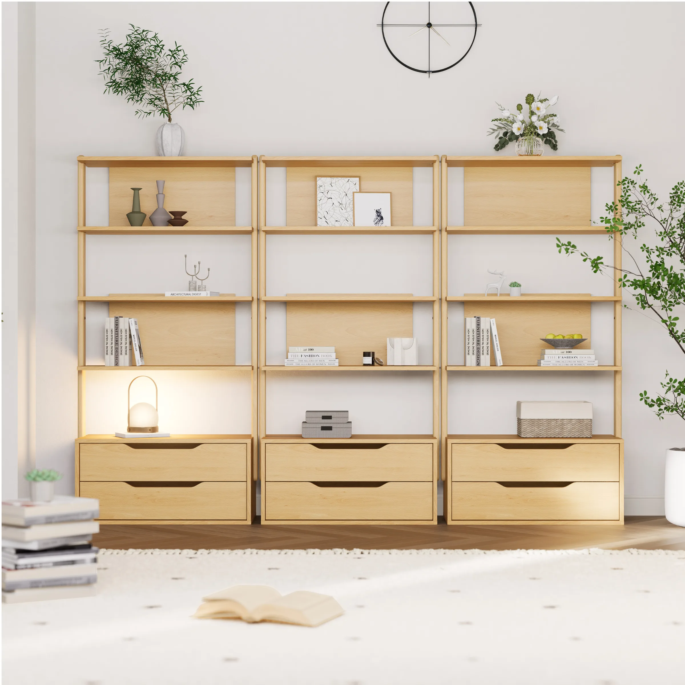 Boori Modular Kids 2 Drawer Bookshelf, Beech