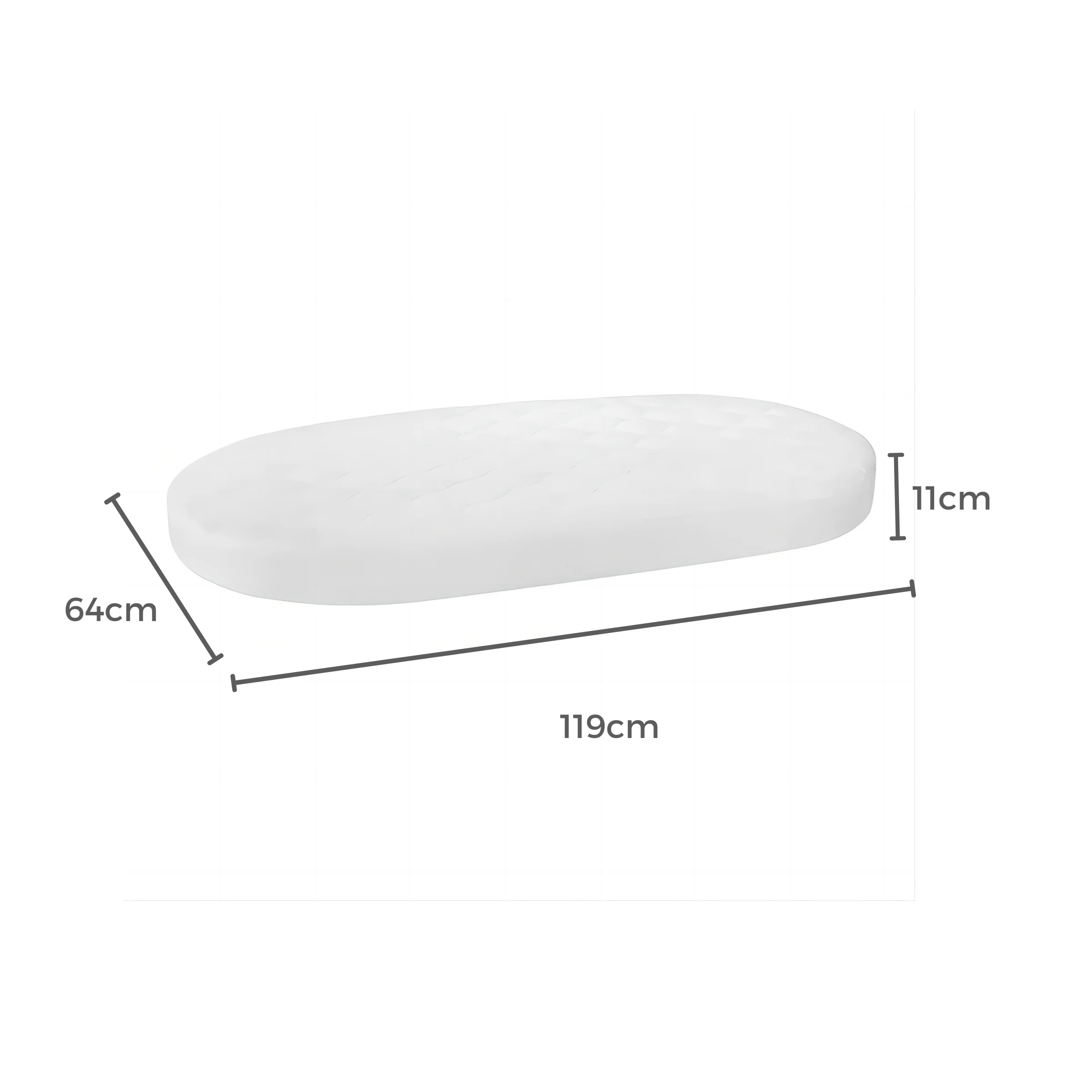 Boori Oval Kids Cot Fitted Mattress Protector, 119x64cm