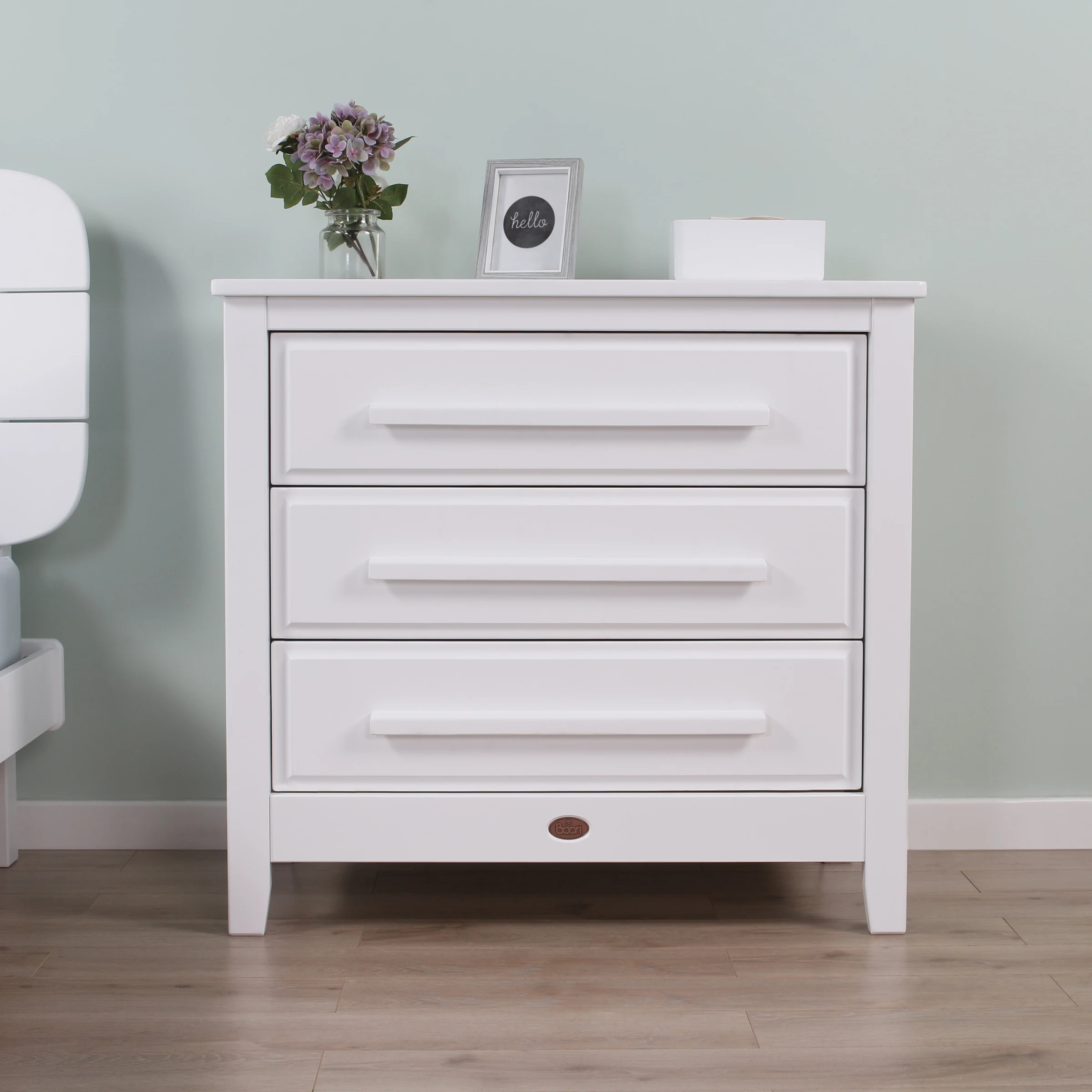 Boori Linear Kids 3 Drawer Chest Smart Assembly, Barley White