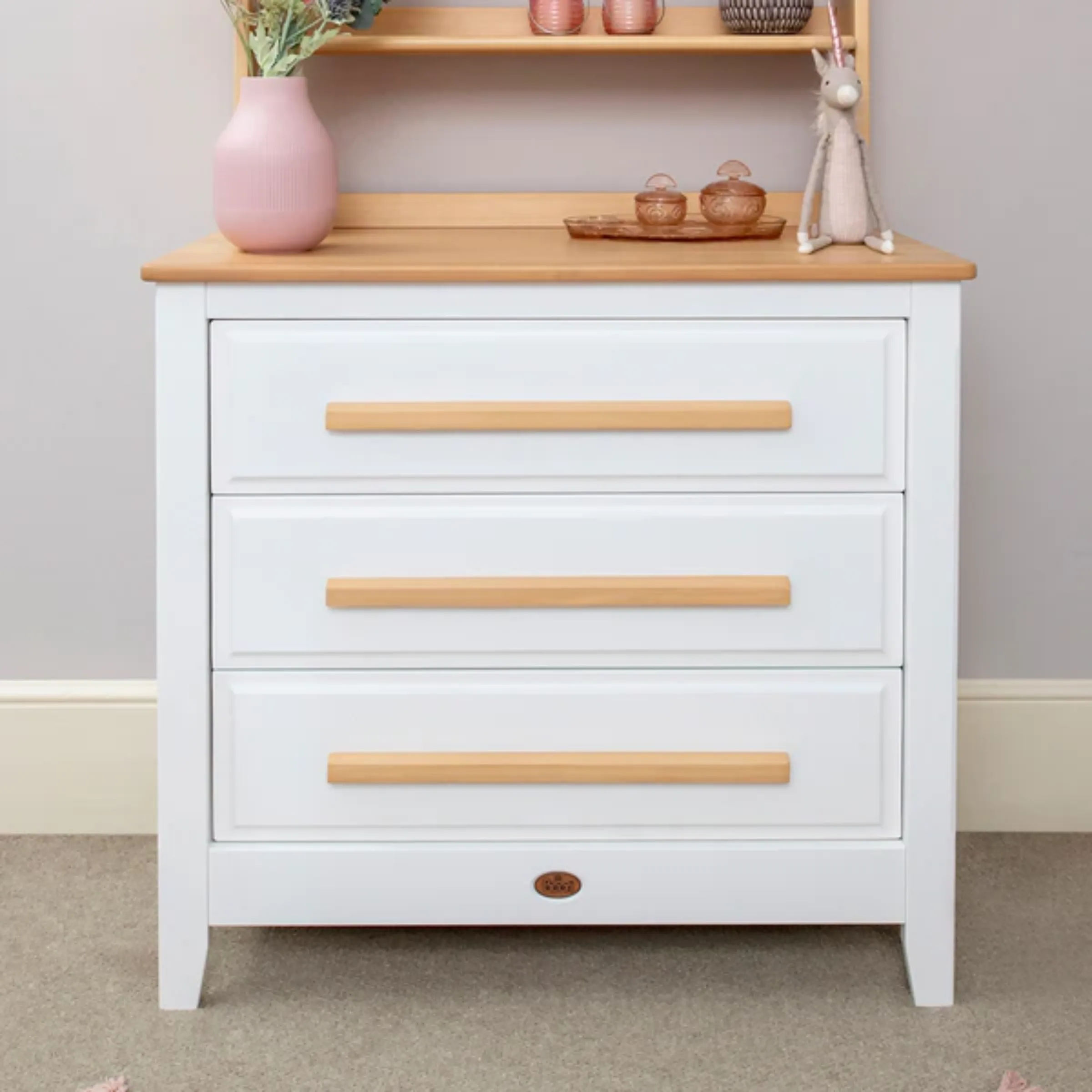 Boori Linear Kids 3 Drawer Chest Smart Assembly, Barley and Almond