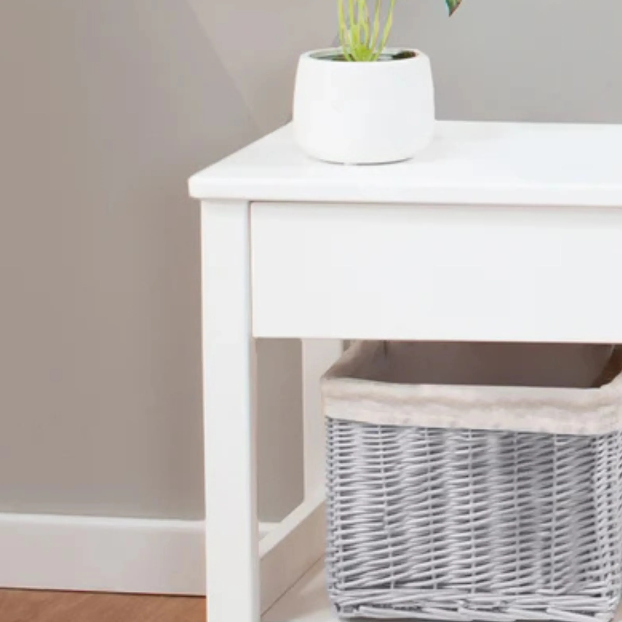 Boori Linear Kids Bedside Table, Barley White