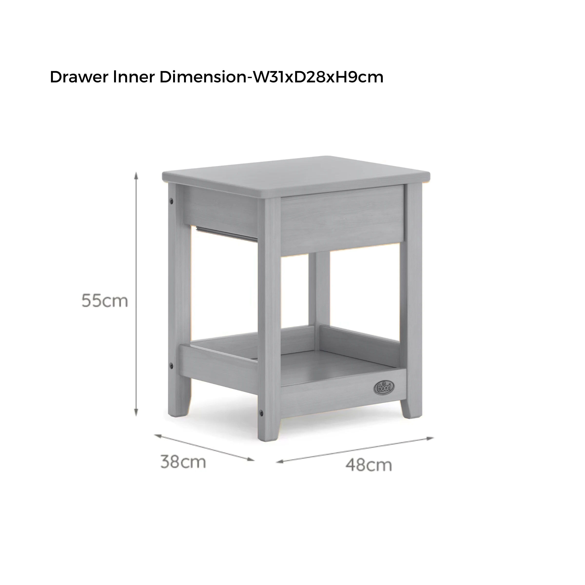 Boori Linear Kids Bedside Table, Barley White