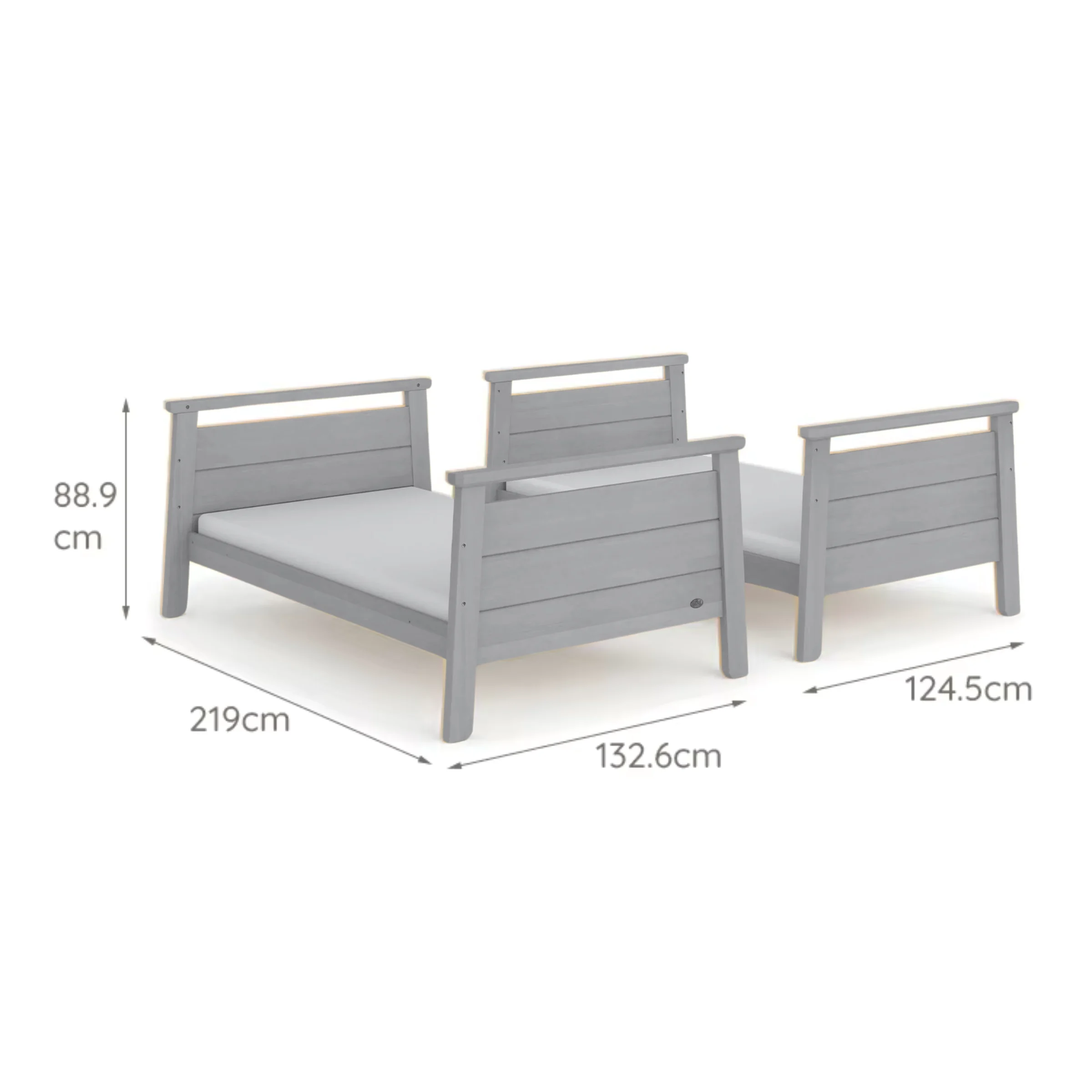 Boori Horizon Kids King Single Bunk Bed, Brushed Grey