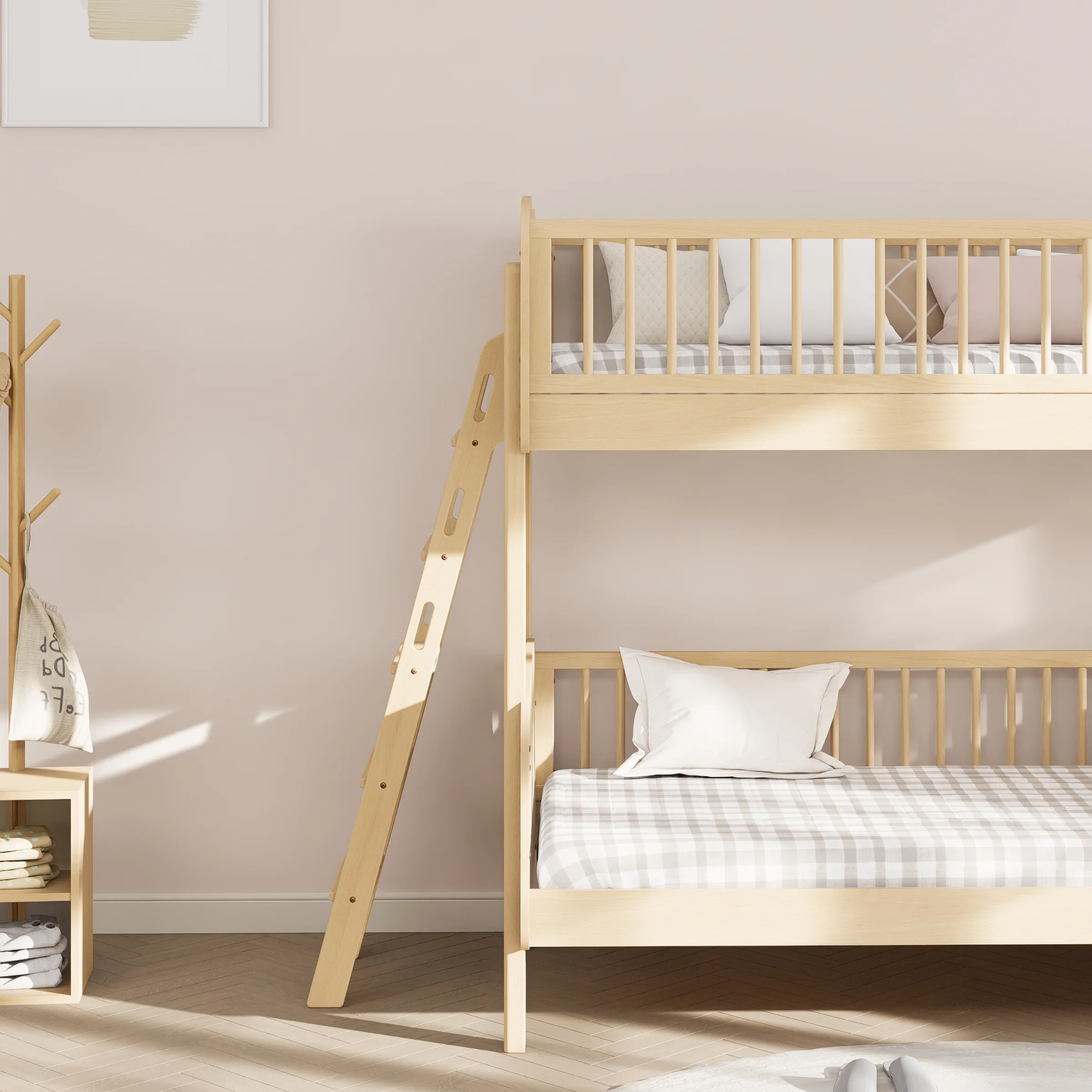 Boori Matilda Kids Single Bunk Bed + Ladder, Beech