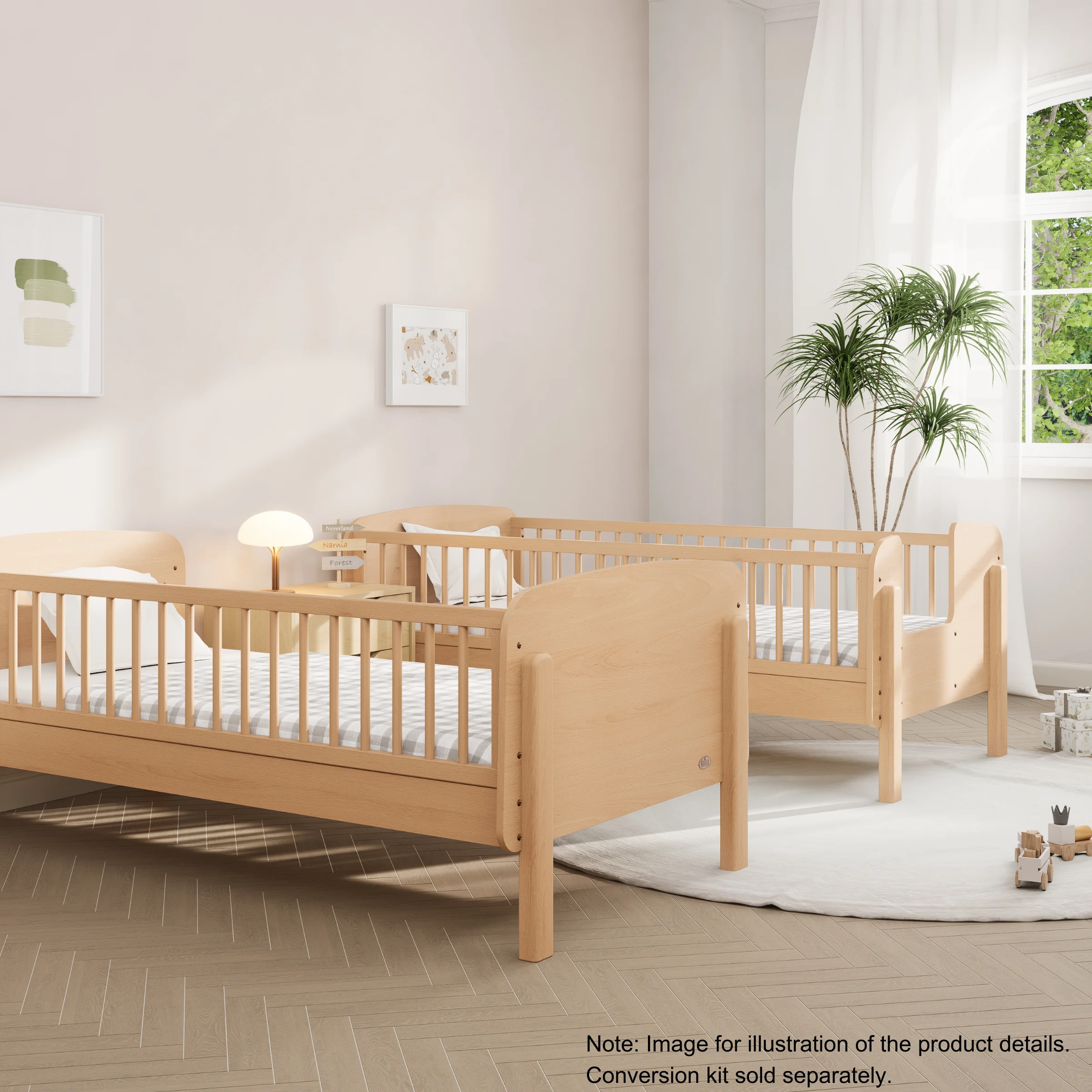 Boori Matilda Kids Single Bunk Bed + Storage Staircase, Beech