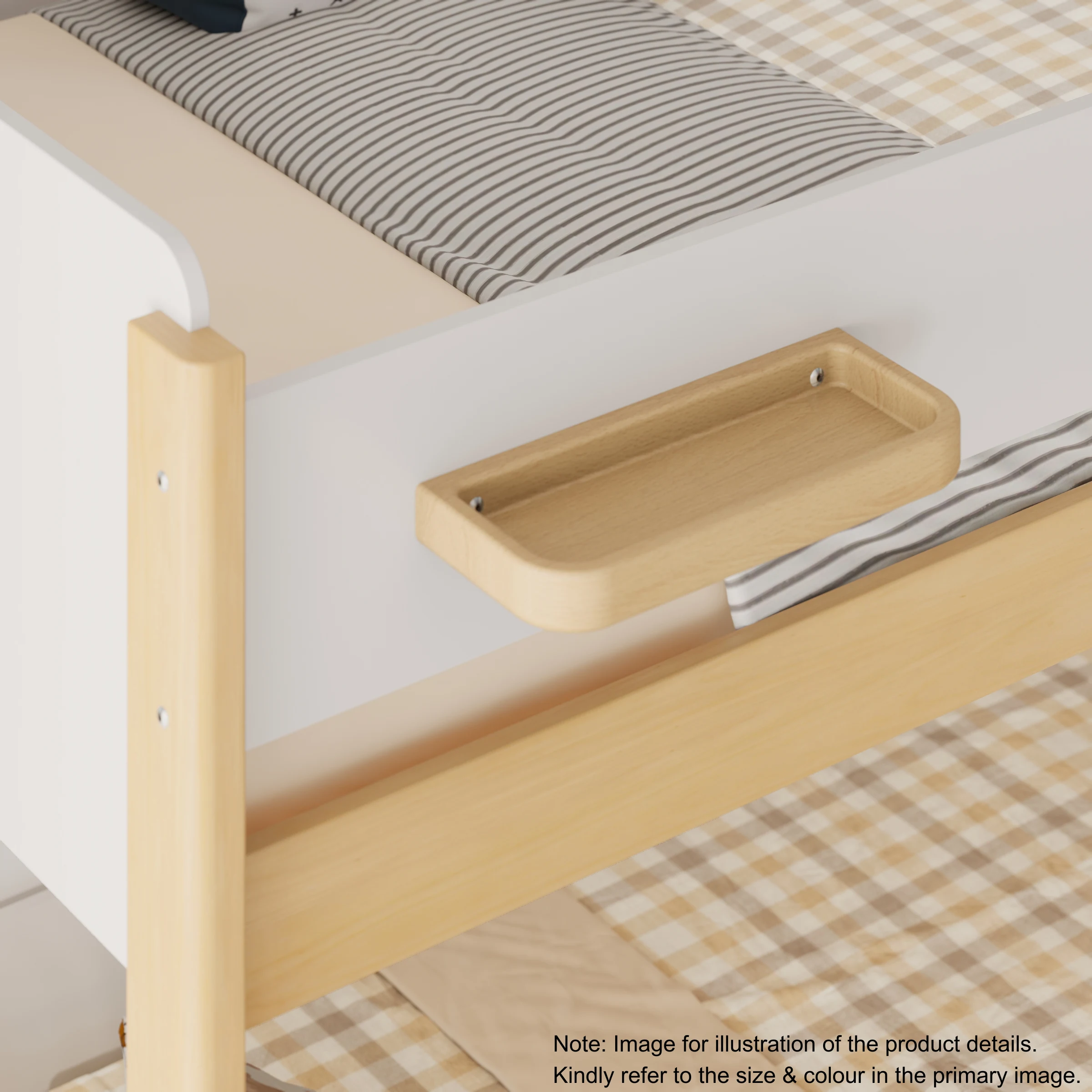 Boori Natty Kids King Single Loft Bed + Ladder, Barley and Oak
