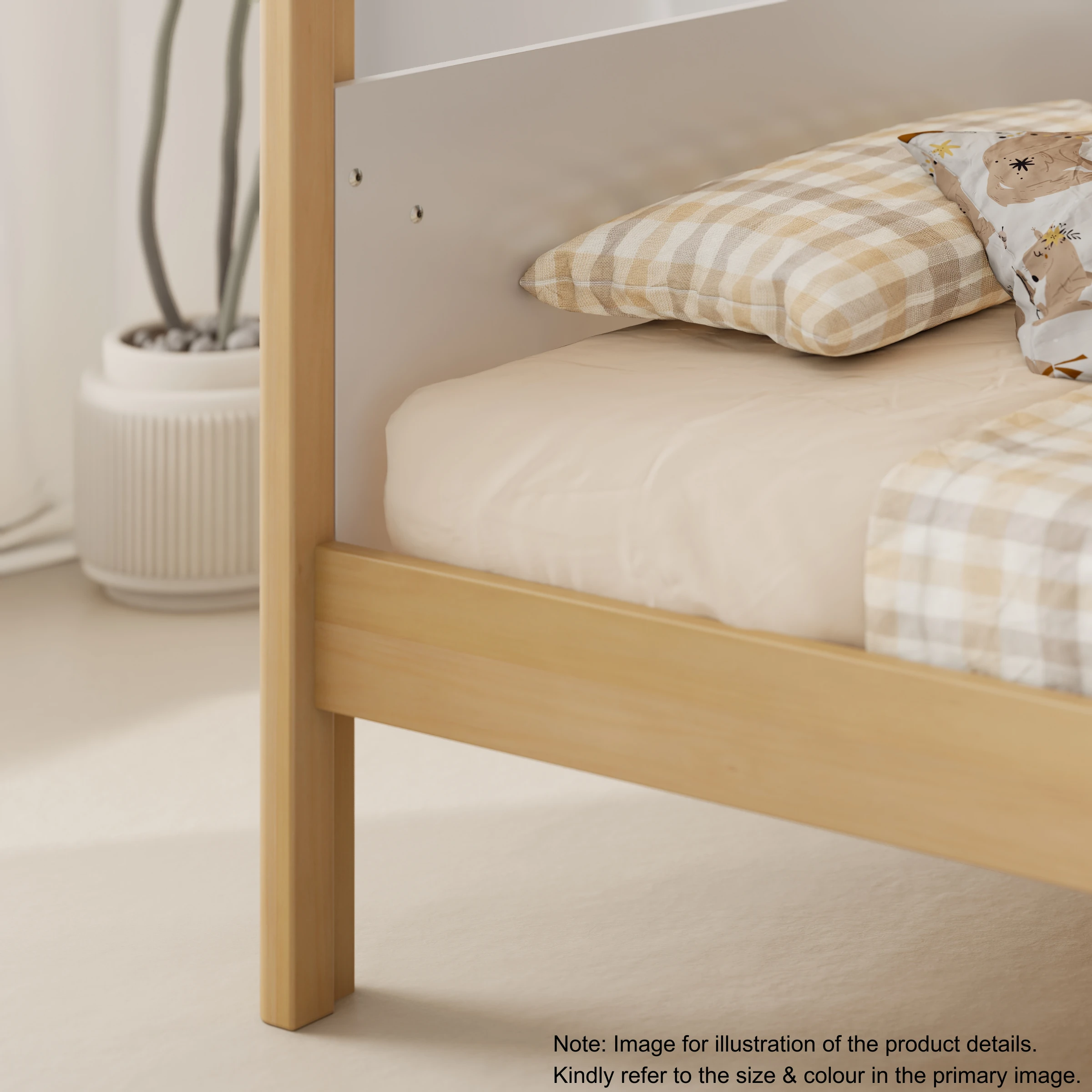 Boori Natty Kids King Single Loft Bed + Ladder, Barley and Oak