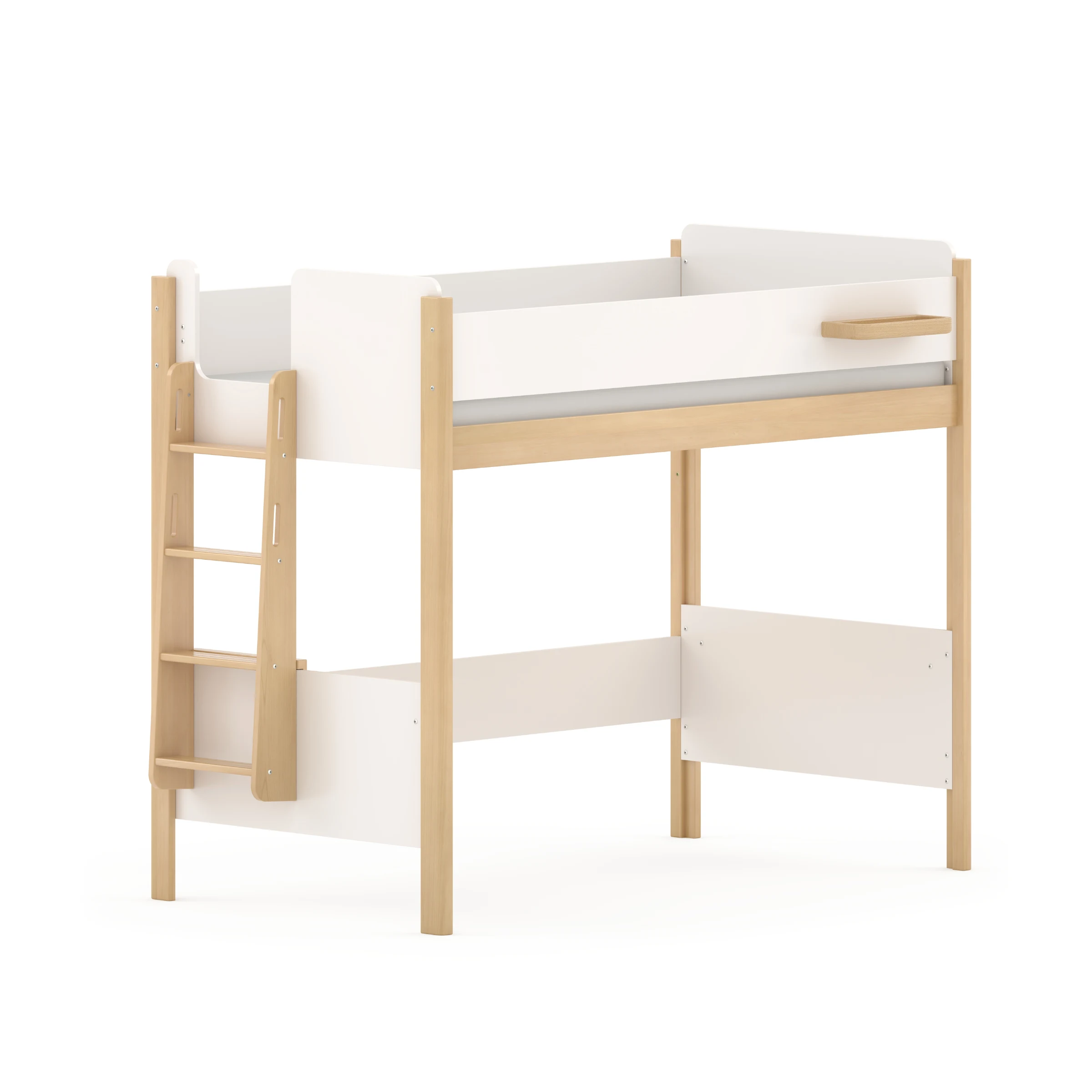 Boori Natty Kids King Single Loft Bed + Ladder, Barley and Almond