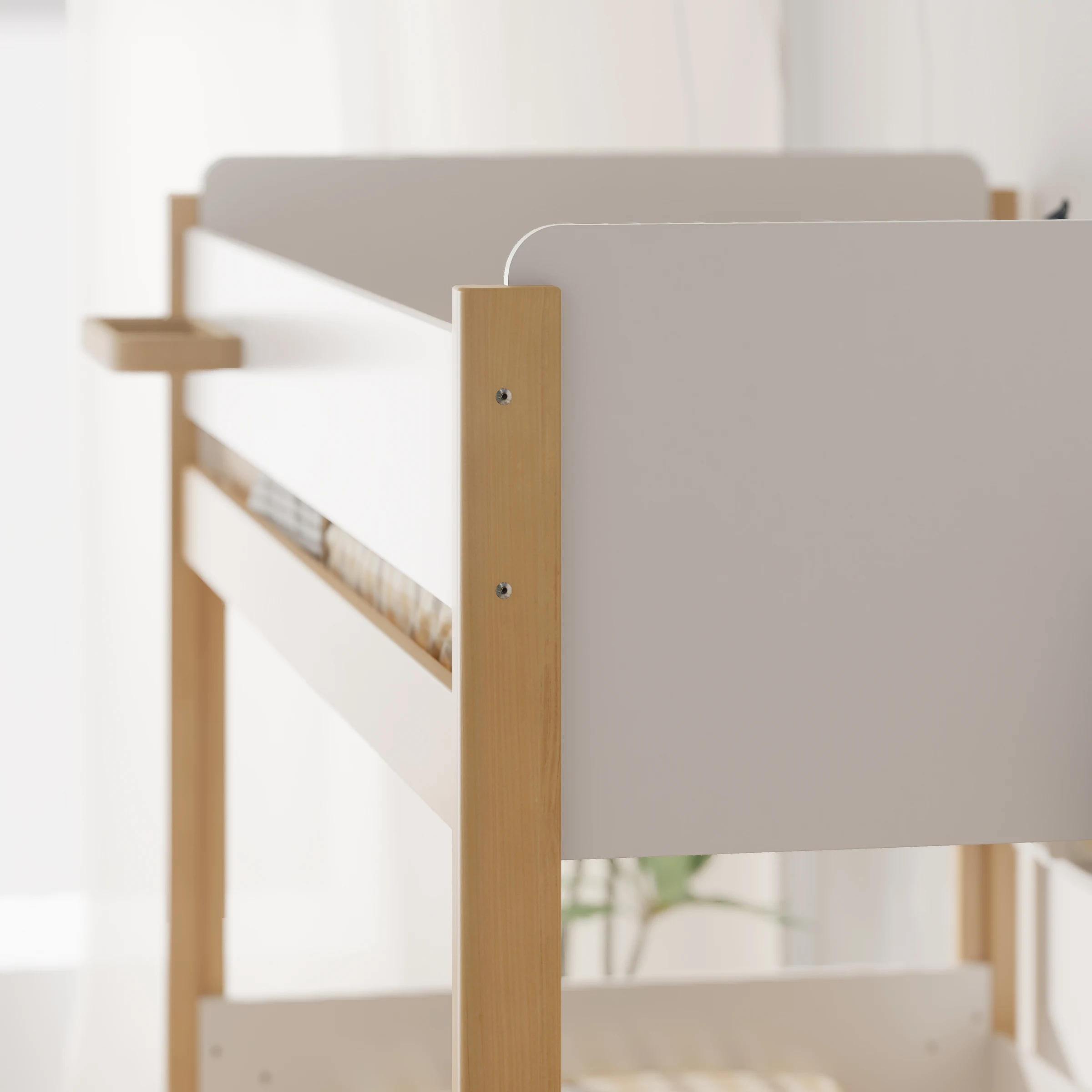 Boori Natty Kids King Single Loft Bed + Ladder, Barley and Almond