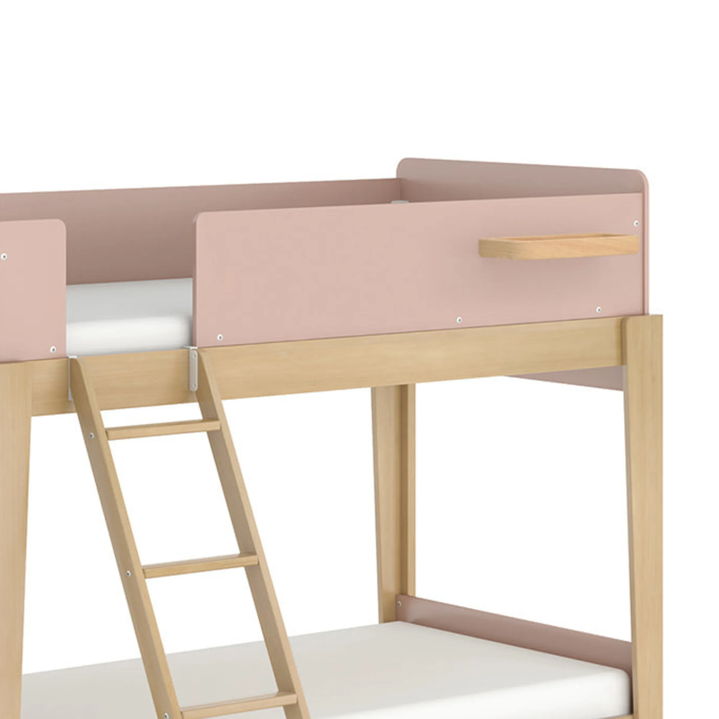 Boori Natty Kids Single Bunk Bed + Ladder, Cherry and Almond