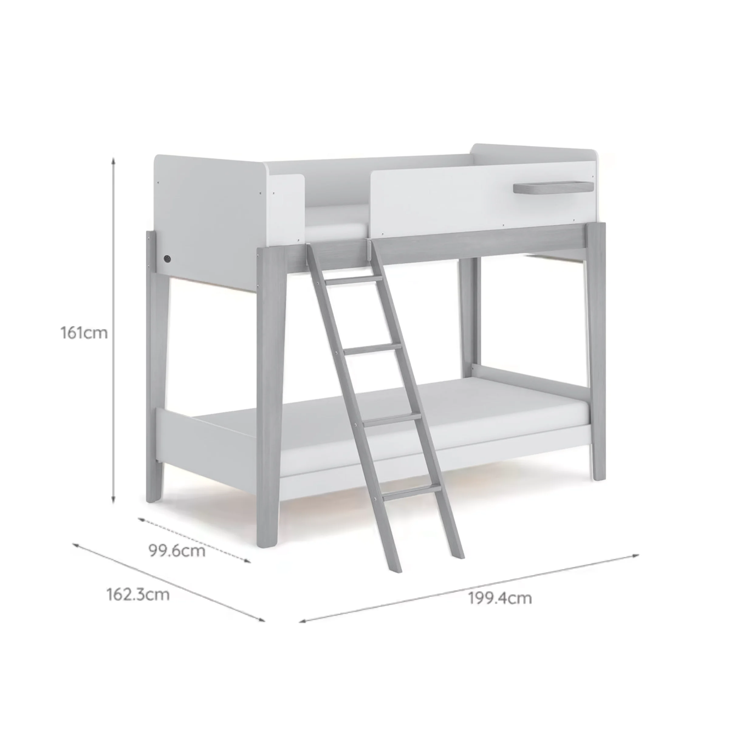 Boori Natty Kids Single Bunk Bed + Ladder, Cherry and Almond